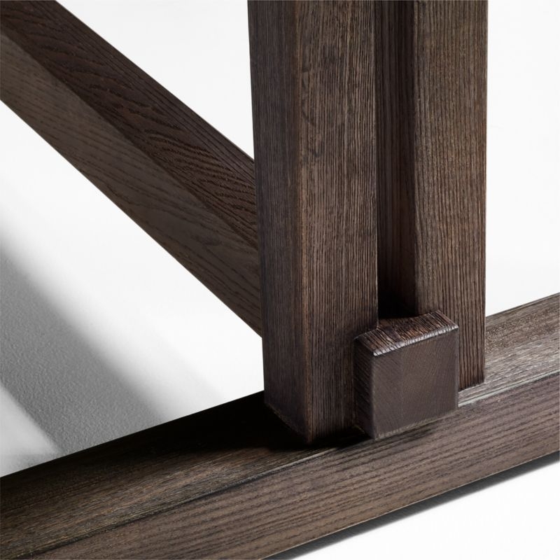 Eastham 90"-118" Brushed Charcoal Oak Wood Extendable Dining Table - Image 4