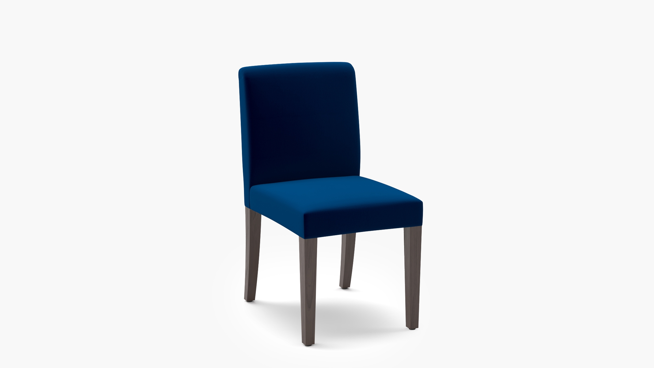 Signature Dining Chair, Cobalt Performance Plush Velvet, Espresso Square Tapered Leg - Image 1