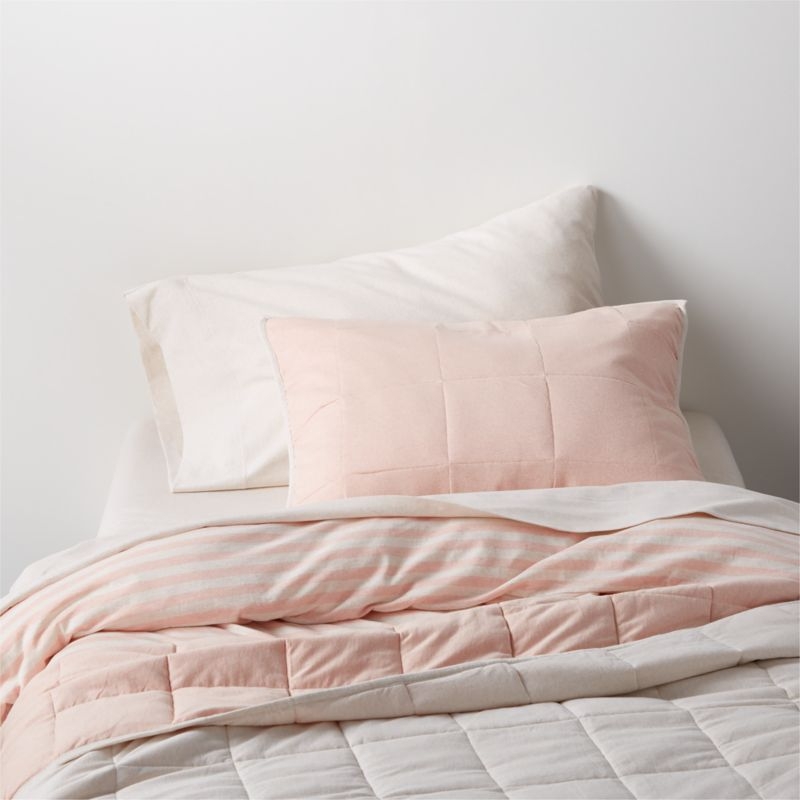 Comfy Tee Pink Reversible Cotton Jersey Kids Pillow Sham - Image 3