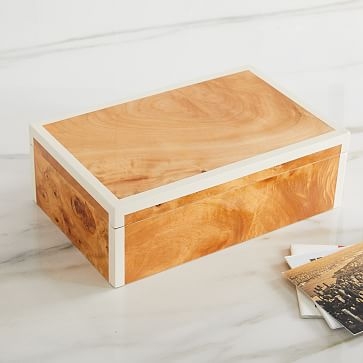 Burl Wood Boxes, Wood Veneer - Image 1