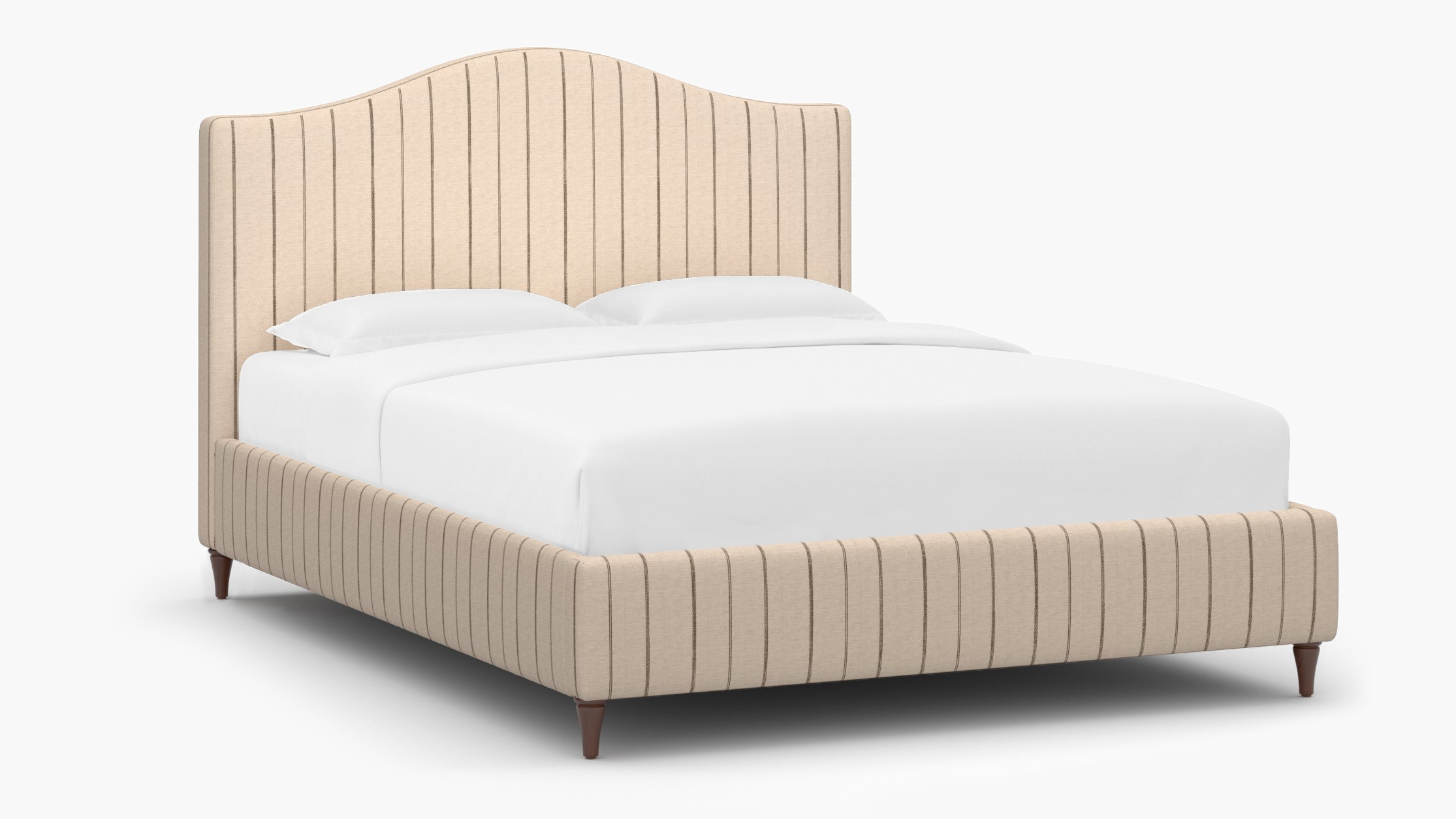 Camelback Bed, Cocoa Felix, Walnut Decorative Tapered Leg, Twin - Image 1