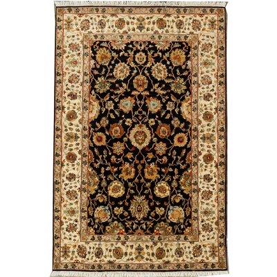 Hand-Knotted Wool Black/Cream Rug - Image 0