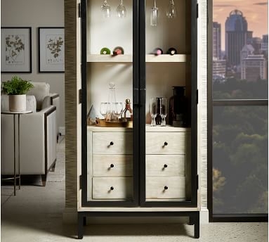 Tinen Bar Cabinet, Cream - Image 0