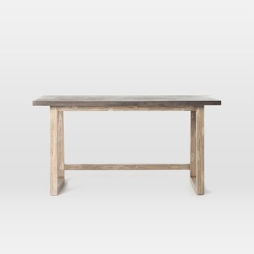 Concrete-Topped Mixed Wood Desk - Image 1