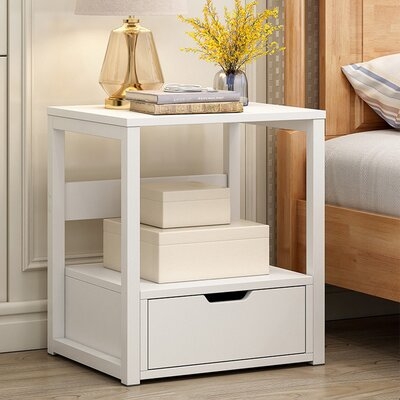 Franccesca 1 - Drawer Metal Nightstand in White - Image 0