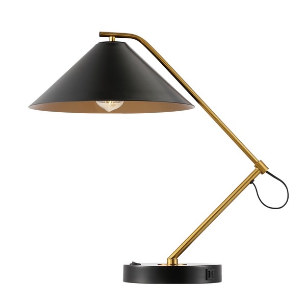 Moseby 21" Table Lamp W/ Usb - Black/Brass - Image 0
