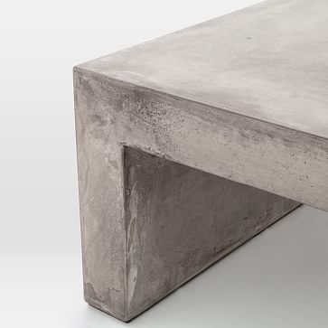 Concrete Waterfall 60" Outdoor Rectangle Coffee Table - Image 2