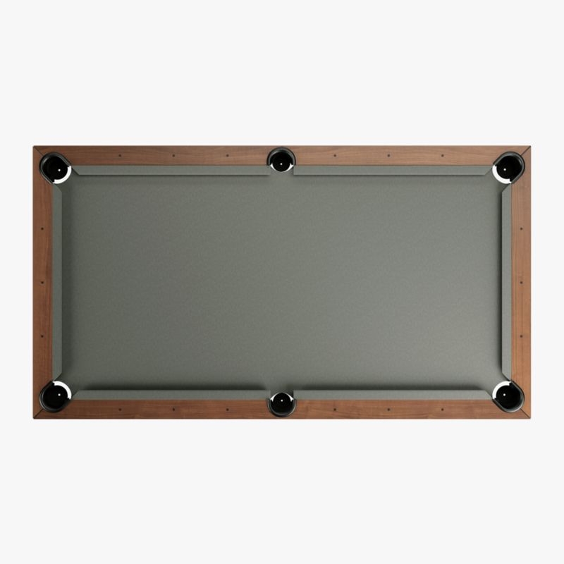 Grey and Walnut Pool Table with Wall Rack and Accessories - Image 10