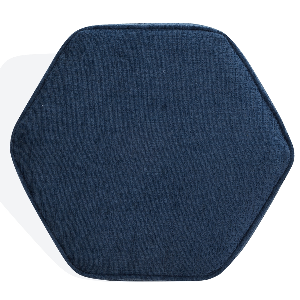 Rosaria Chenille Hexagon Ottoman - Navy - Image 3