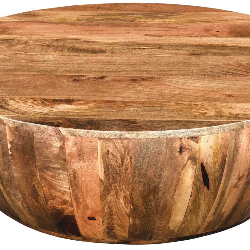 Cassius Solid Wood Drum Coffee Table - Image 2