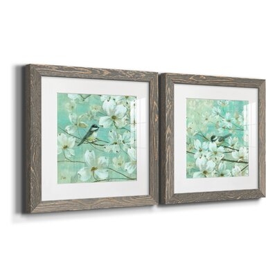 Chickadees And Dogwood - Detail I-Premium Framed Print - Ready To Hang - Image 0