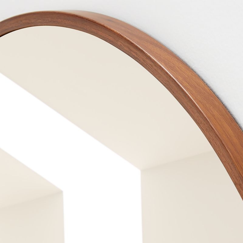 Edge Walnut Round Wall Mirror - Image 3