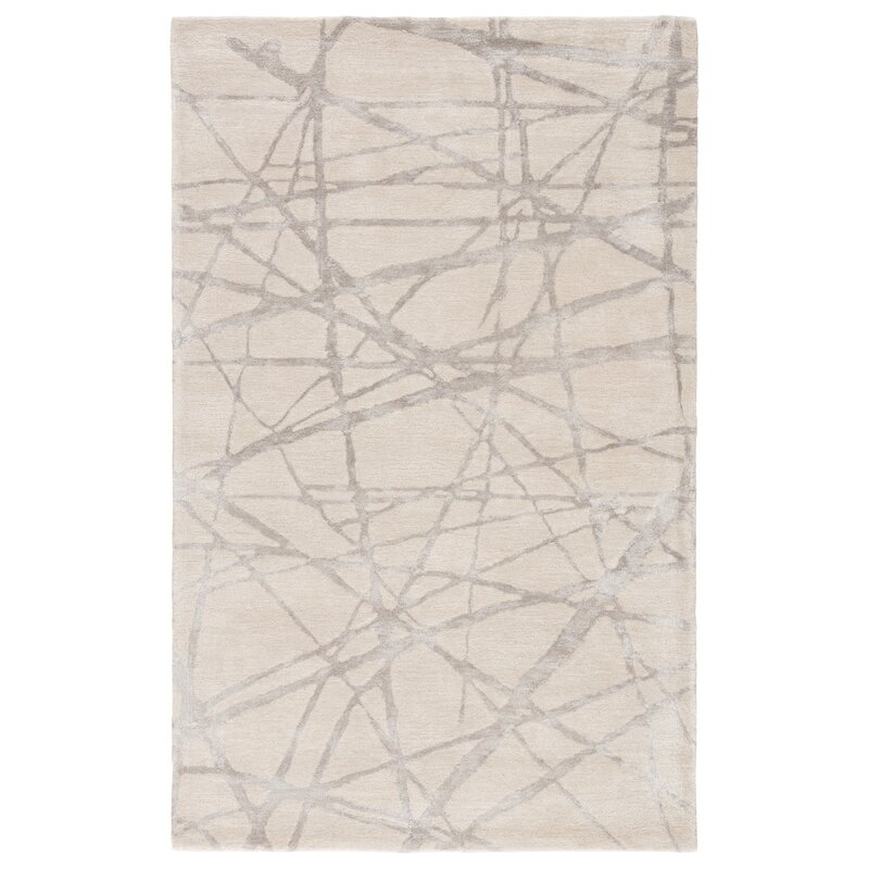 Nikki Chu Jaipur Living Abstract Handmade Tufted Gray/Neutral Beige Area Rug Rug Size: Rectangle 8' x 10' - Image 0
