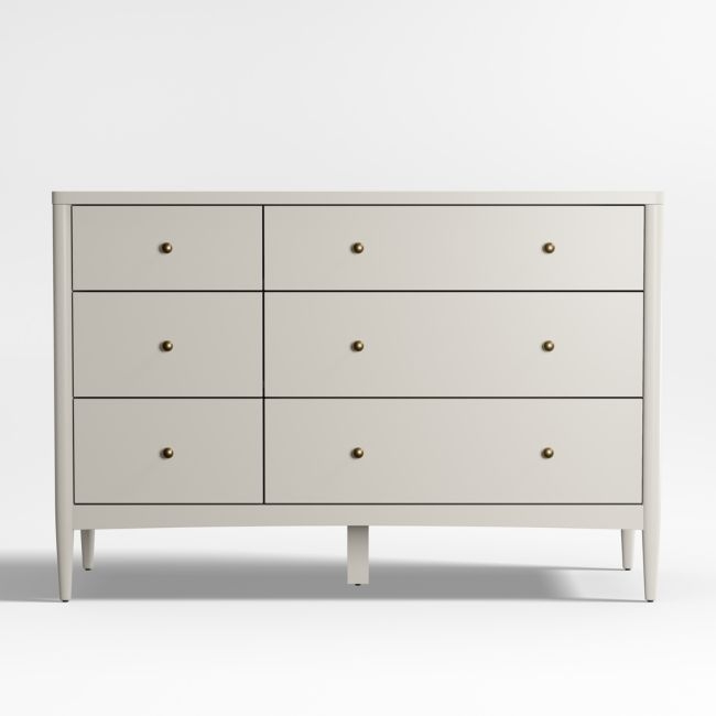 Hampshire Cozy Grey Wood 6-Drawer Kids Dresser - Image 0
