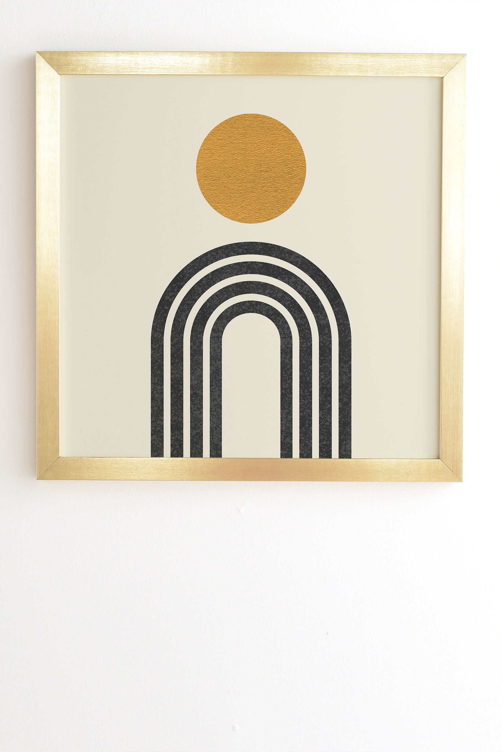 Mid Century Modern Gold Sun by MoonlightPrint - Framed Wall Art Basic Gold 11" x 13" - Image 1