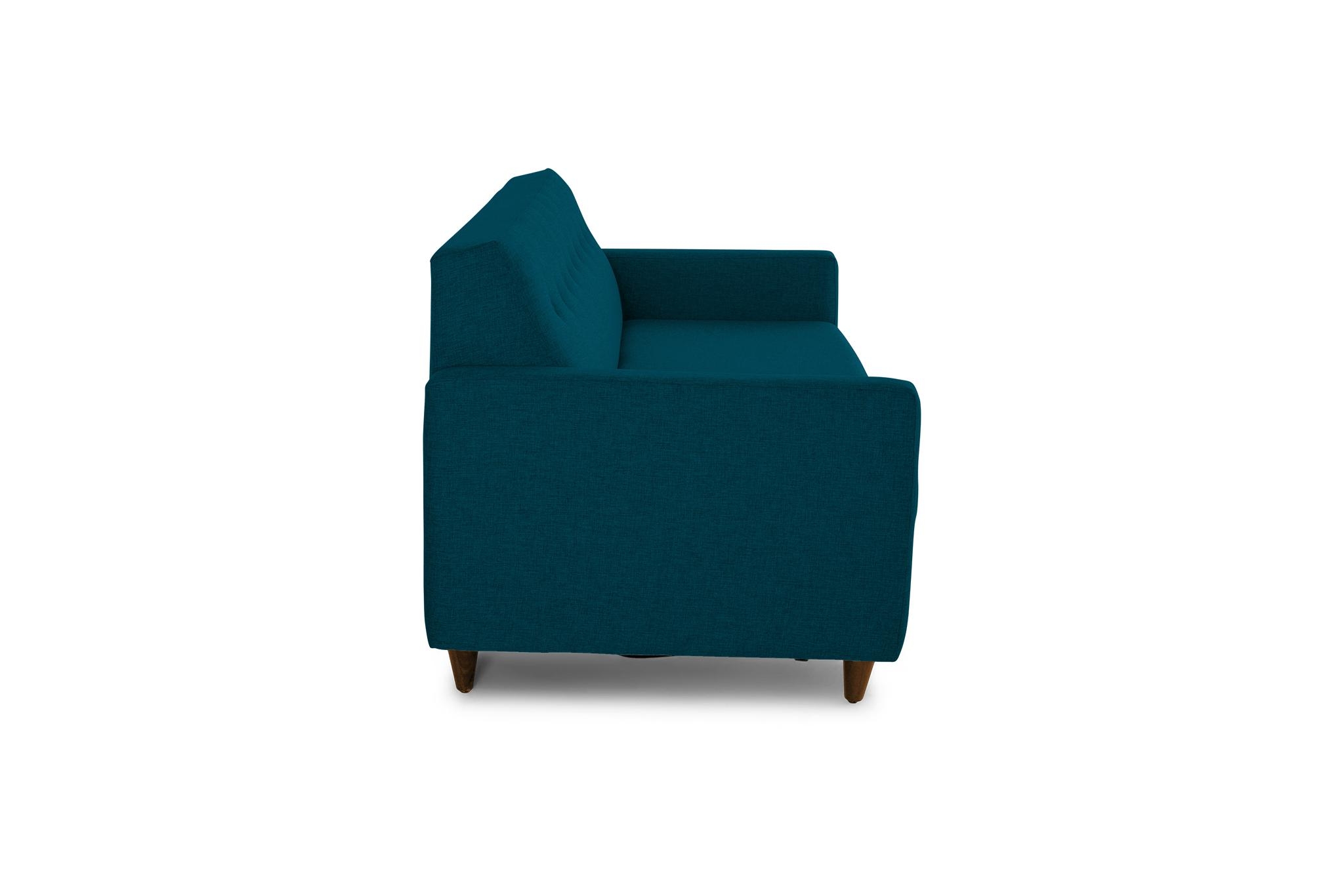 Blue Korver Mid Century Modern Sleeper Sofa - Key Largo Zenith Teal - Mocha - Image 3