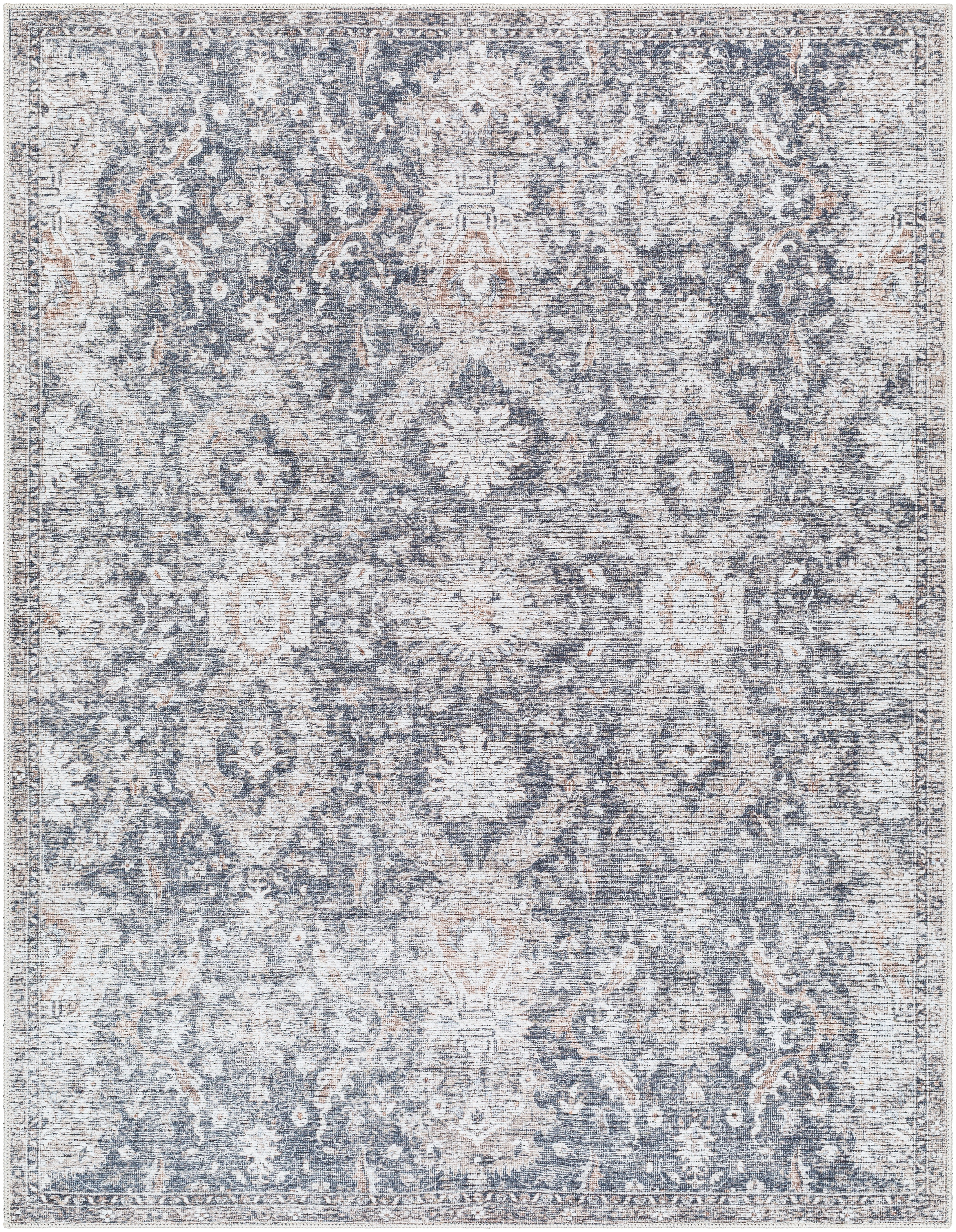 Vinny Blue Indoor 6'7" x 9' Machine Woven Rug - Image 0