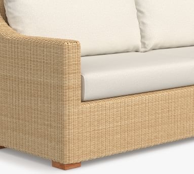 Hampton All-Weather Wicker Sofa with Cushion, Sand - Image 2