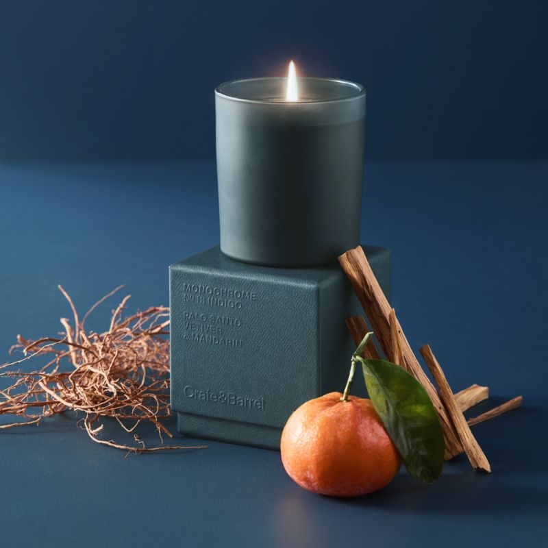 Monochrome No. 13 Indigo 1-Wick Scented Candle - Palo Santo, Vetiver and Mandarin - Image 1