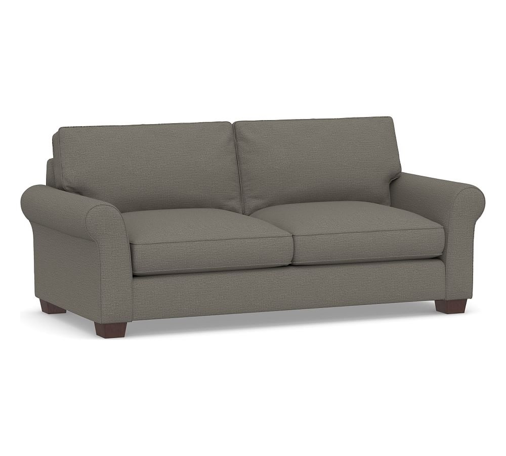 PB Comfort Roll Arm Upholstered Grand Sofa 92", Box Edge, Down Blend Wrapped Cushions, Chunky Basketweave Metal - Image 0