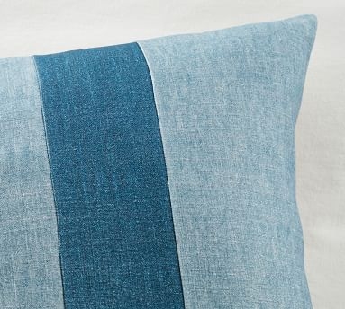 Izal Pieced Lumbar Pillow Cover, 20 x 36", Blue Multi - Image 1