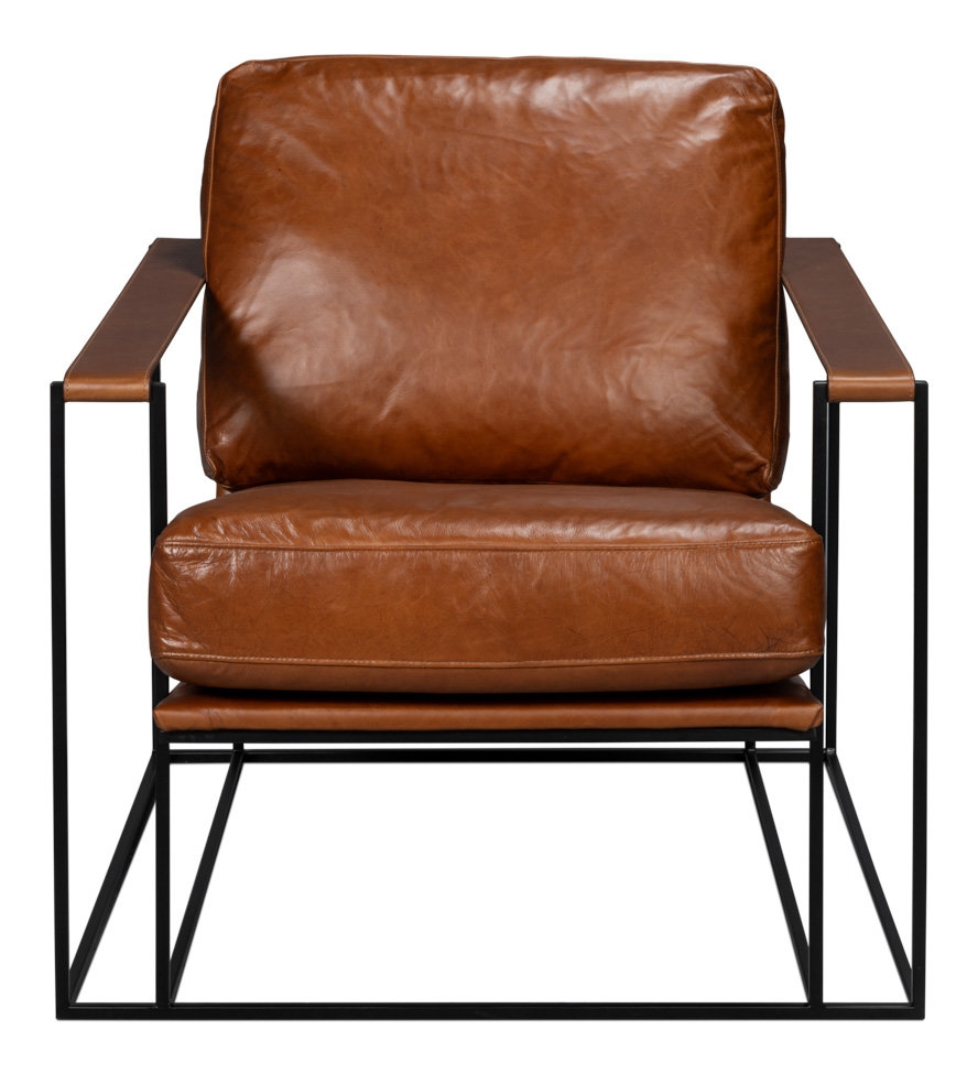 Sarreid Ltd Oryan 30"" W Genuine Leather Club Chair - Image 0