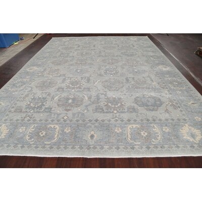 Oriental 9'10" x 13' Wool Gray Area Rug - Image 0