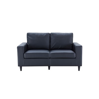 60'' Faux Leather Square Arm Loveseat - Image 0