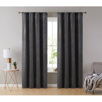Monroy Velvet Solid Color Room Darkening Curtain Panels (Set of 2) - Image 0