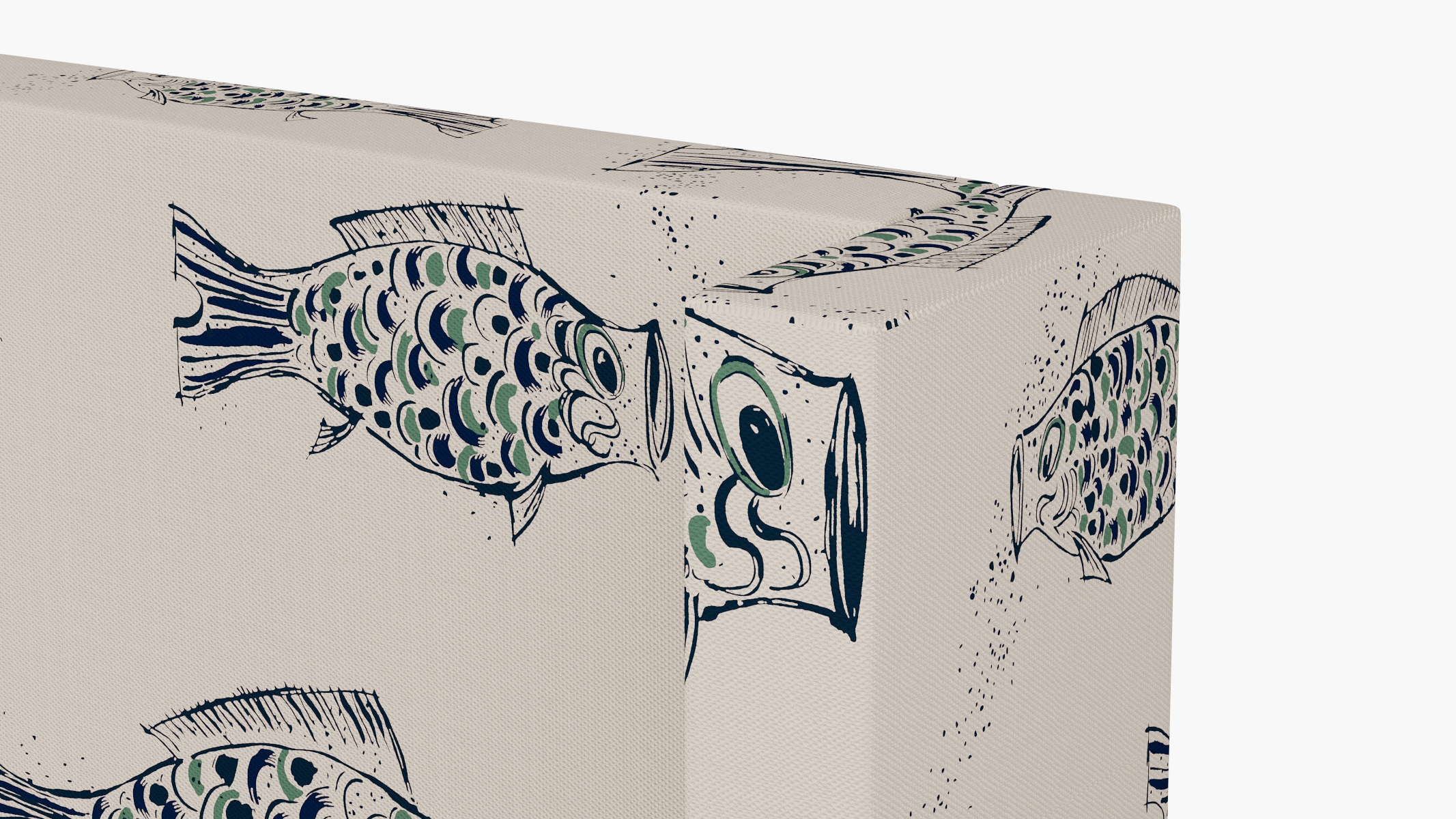 Modern Wingback Headboard, Canvas Sakana, Twin - Image 2