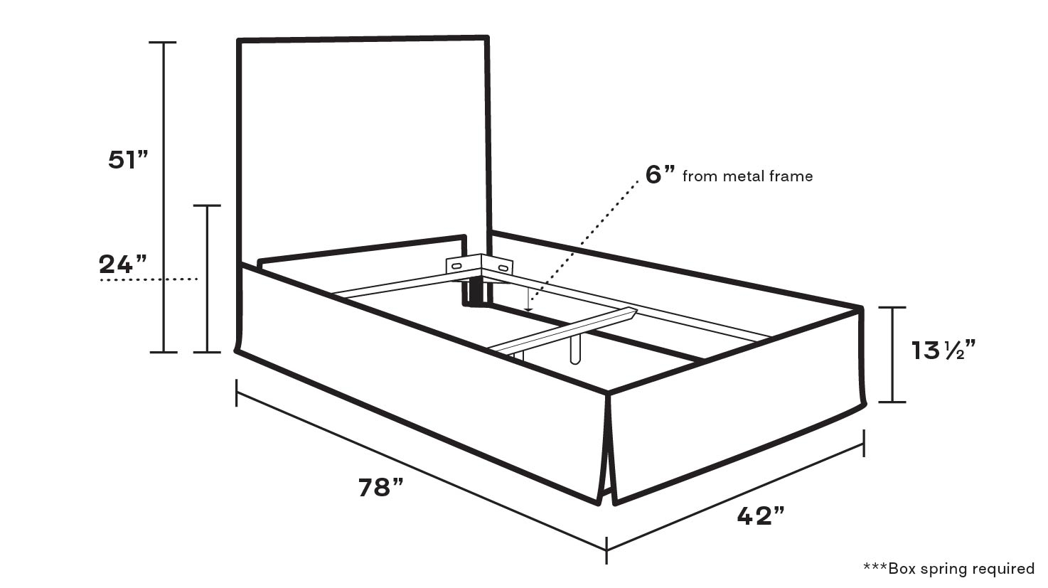 Slipcovered Bed, Charcoal Fritz, Twin - Image 2