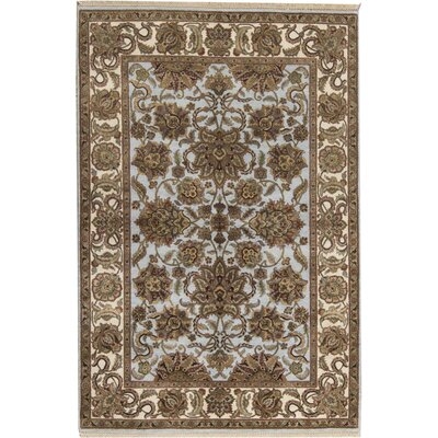 One-of-a-Kind Mountain King Hand-Knotted Light Blue/Ivory 6'1" x 9'1" Wool Area Rug - Image 0