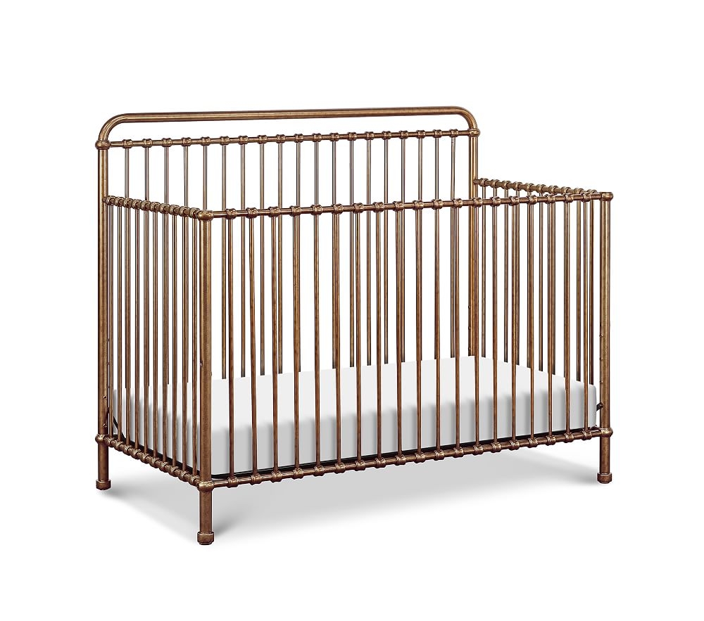 Million Dollar Baby Winston 4-in-1 Metal Convertible Crib, Vintage Gold - Image 0
