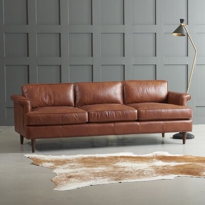 Carson 89" Genuine Leather Flared Arm Sofa - Image 0
