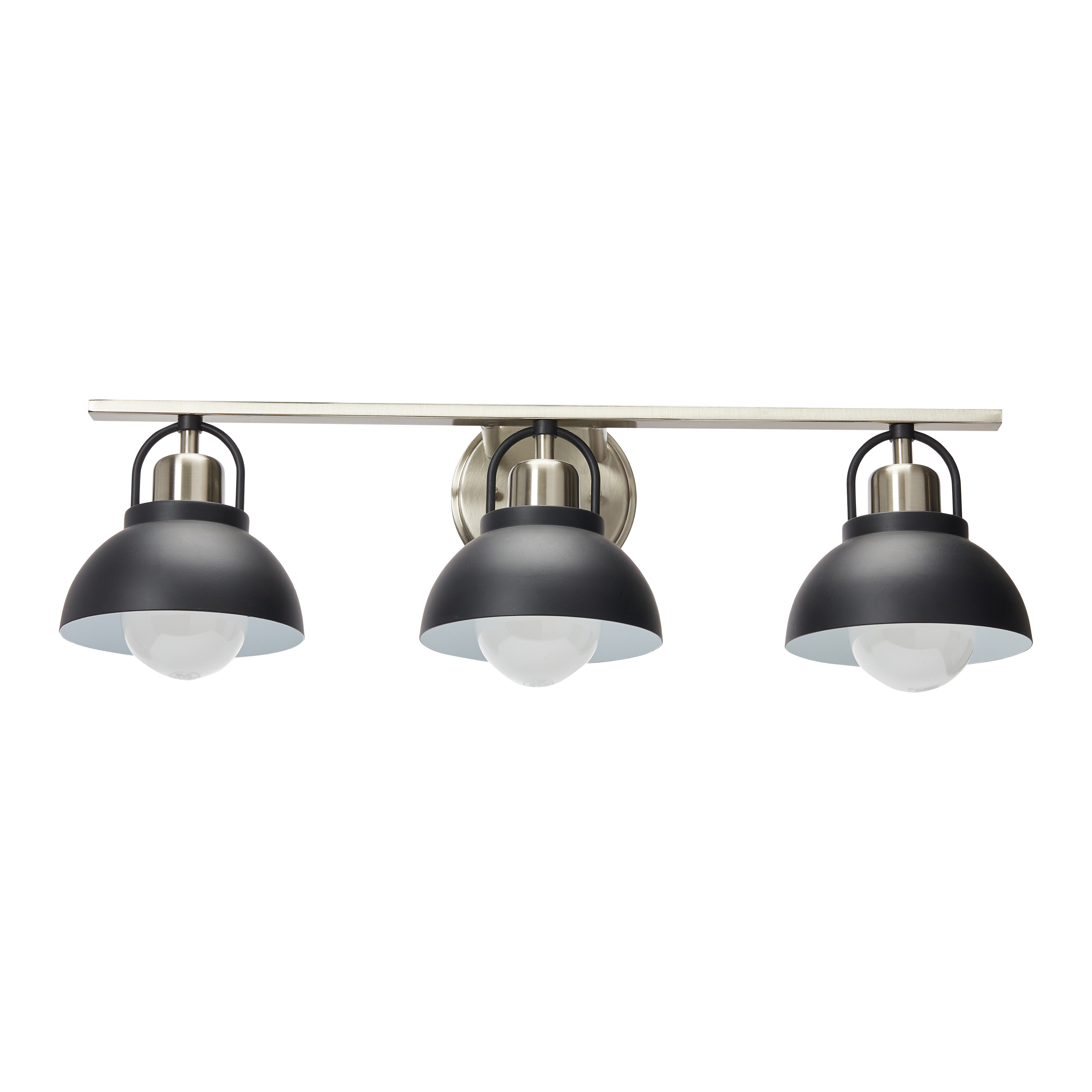 Robert Stevenson Lighting Walsh - Metal 3-Light Vanity Light with Shades, Matte Black and Brushed Nickel - Image 0
