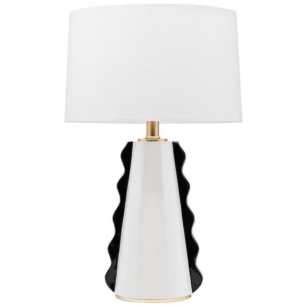 Mitzi Faith Black and White Ceramic Accent Table Lamp - Style # 77A18 - Image 0