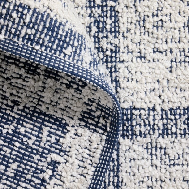 Boucle Coy Blue Handwoven Flatweave Kids Performance Area Rug 5'x8' - Image 2