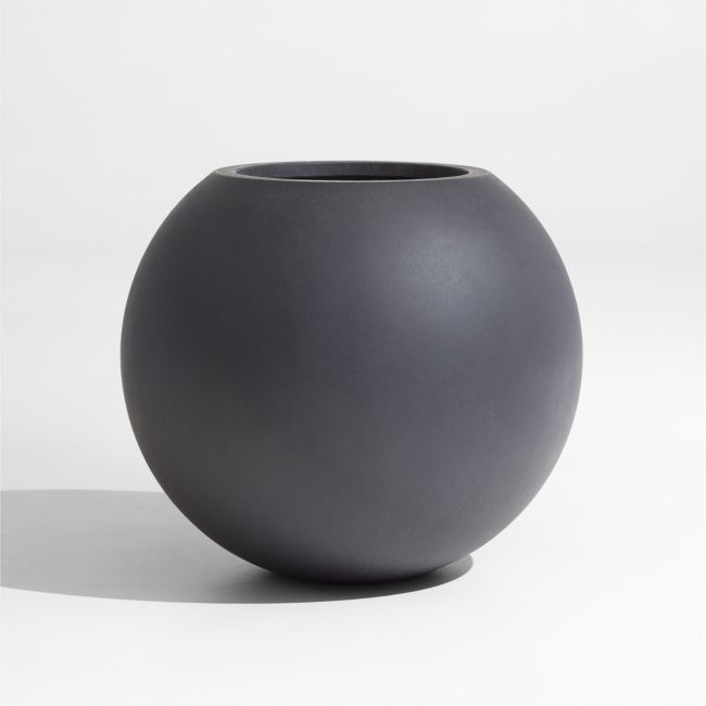 Sphere Small Dark Grey Indoor/Outdoor Planter 20" - Image 0