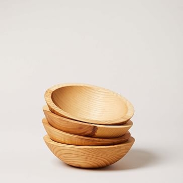 Crafted Wooden Bowls, Crafted from New England, Natural, 7" - Image 0