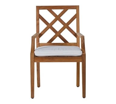 Kesao Dining Side Chair Cushion, Sunbrella(R) - Outdoor Linen; Dove - Image 4