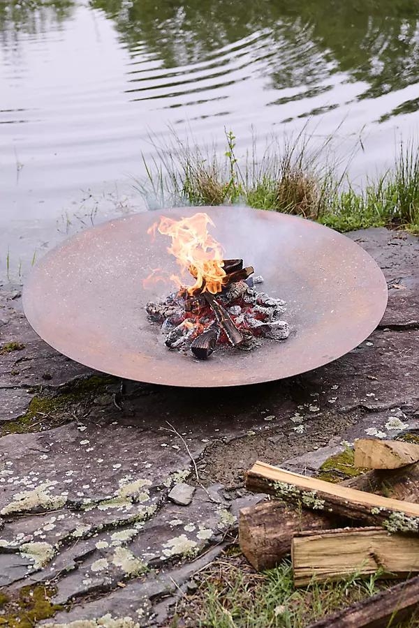 Weathering Steel Low Bowl Fire Pit - Image 0
