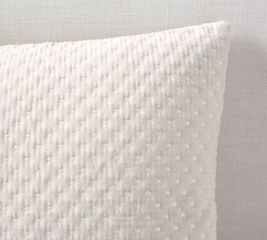Stonewashed Cross-Stitched Pillow Cover, 20", Blush - Image 4