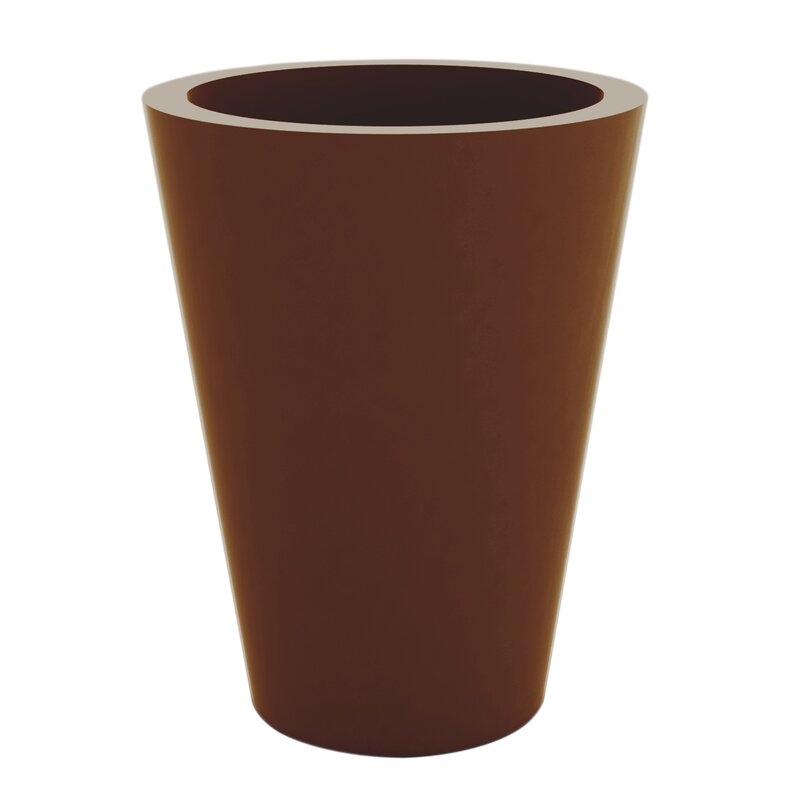Vondom Cono Self Watering Plastic Pot Planter Color: Bronze, Size: 31.5" H x 31.5" W x 31.5" D - Image 0