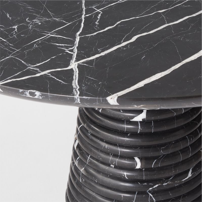 Taza 54" Round Black Marble Dining Table - Image 4