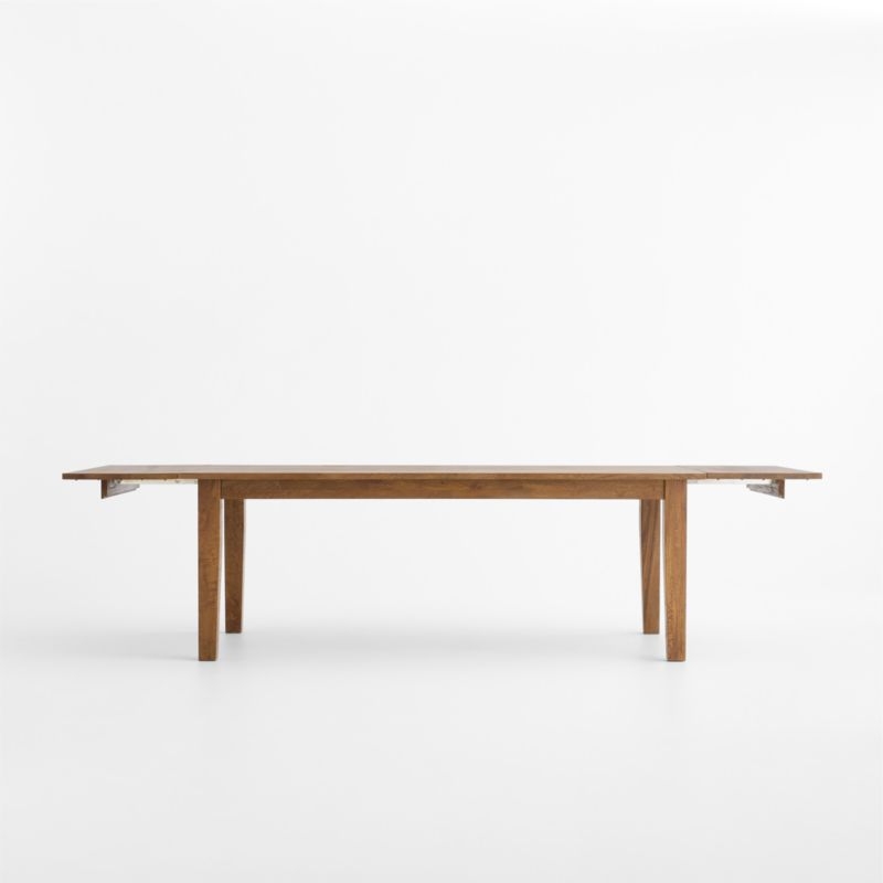 Basque 82"-118" Vintage Brown Solid Wood Extendable Dining Table - Image 1