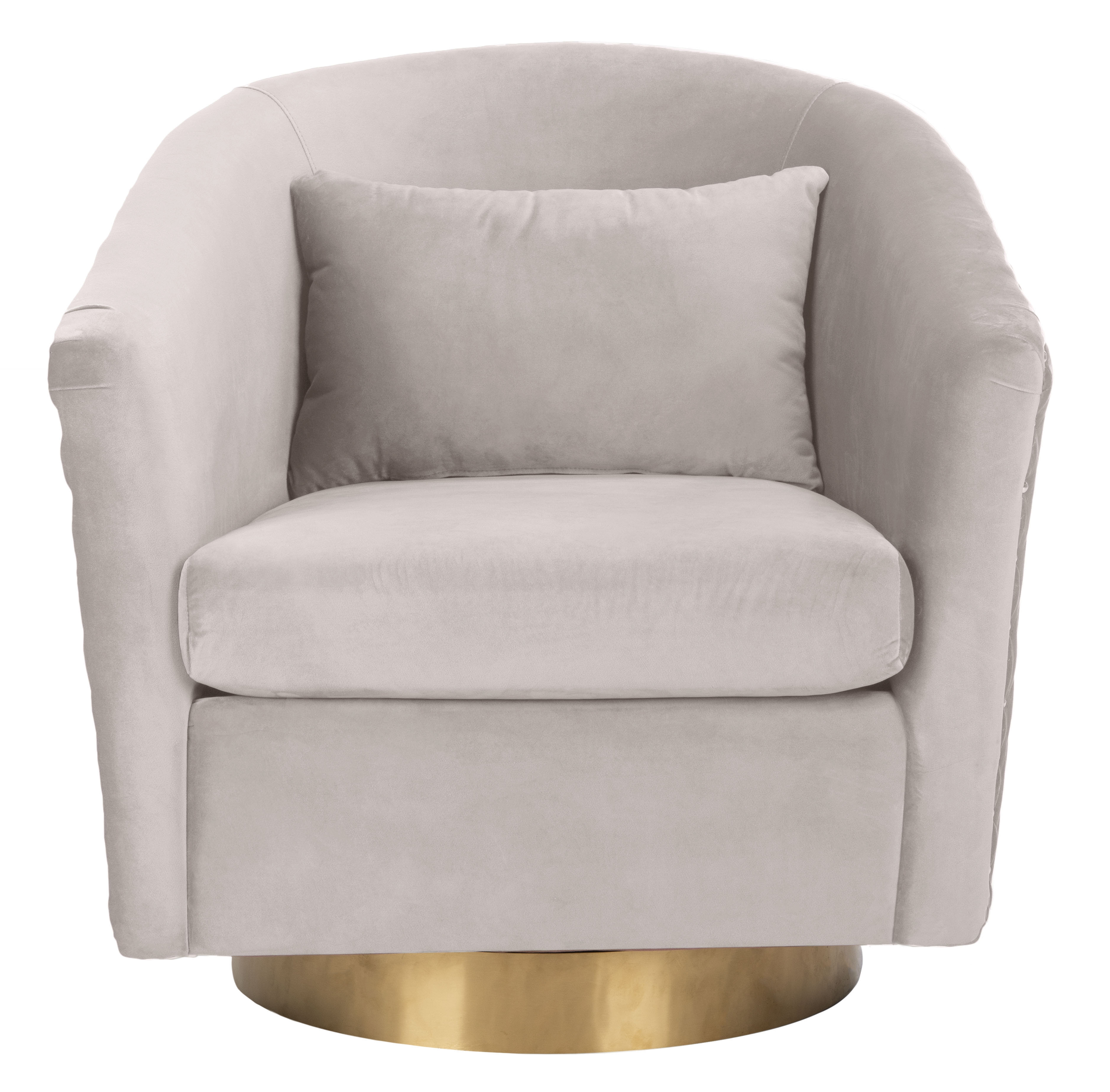 Clara Quilted Swivel Tub Chair - Pale Taupe - Safavieh - Image 0