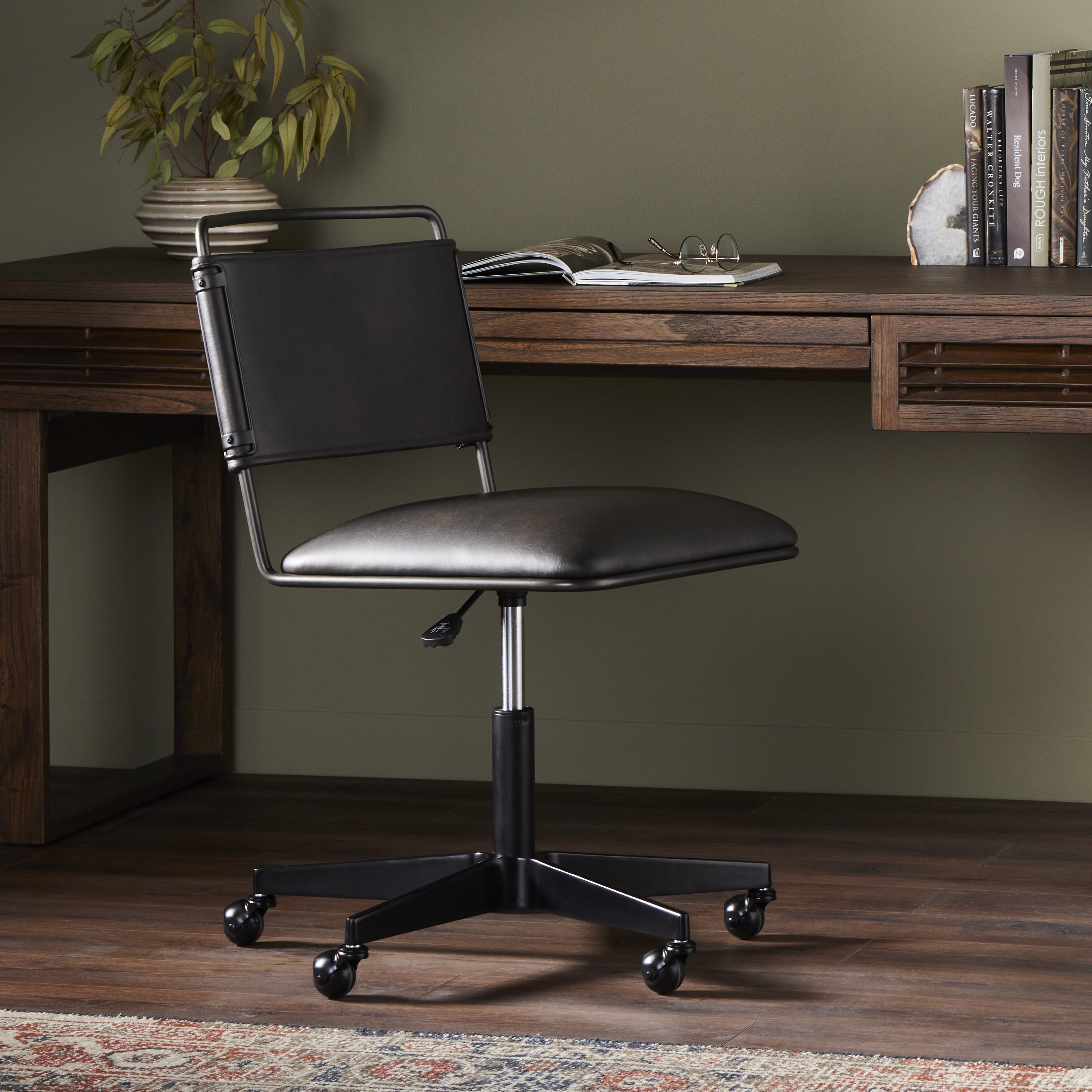 Wharton Desk Chair - Distressed Black - Image 10