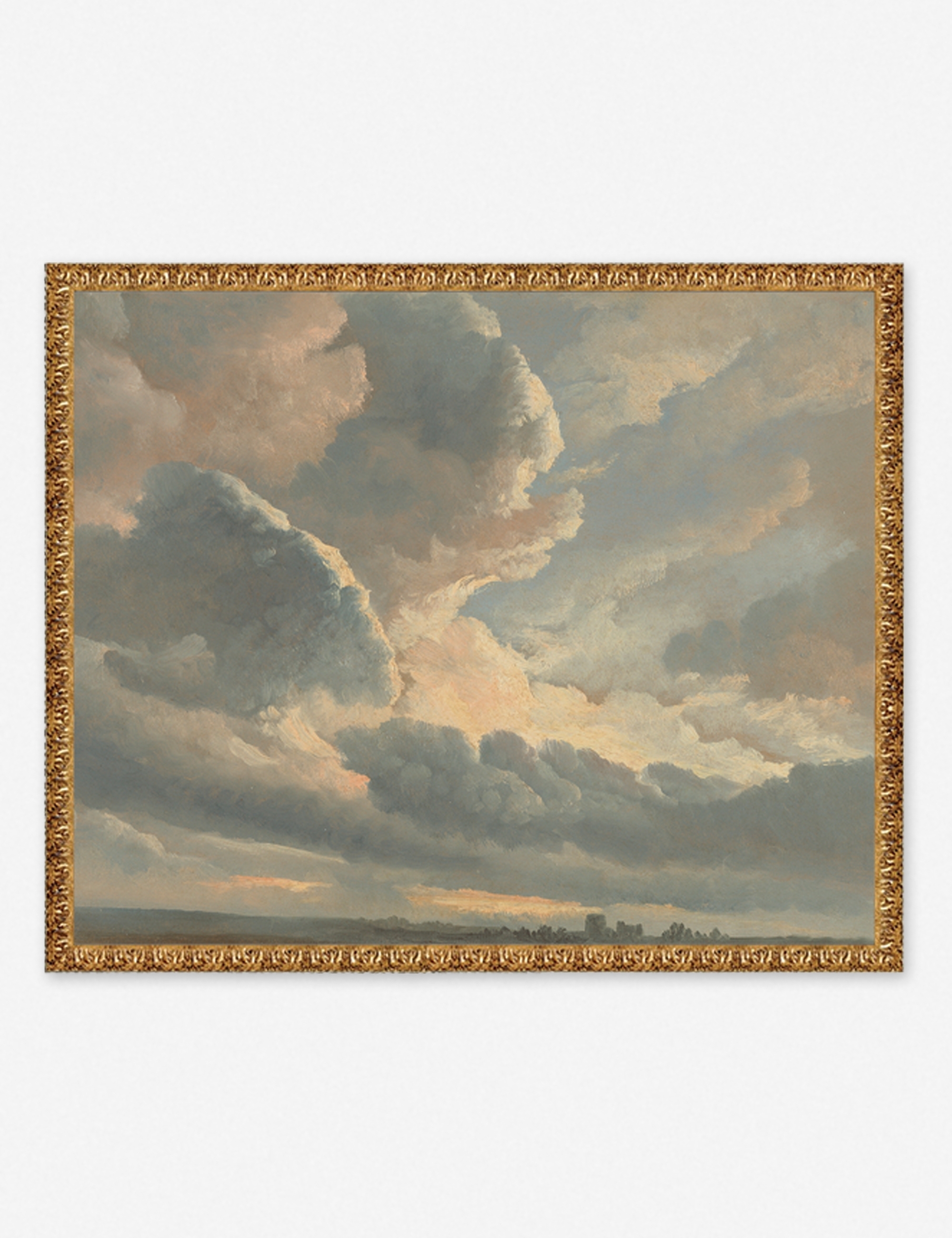 Study of Clouds with a Sunset near Rome Wall Art by Simon Alexandre Clement Denis - Image 1