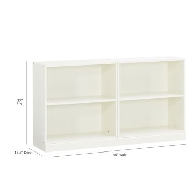 Stack Me Up Double 2-Shelf Bookcase, Simply White - Image 2