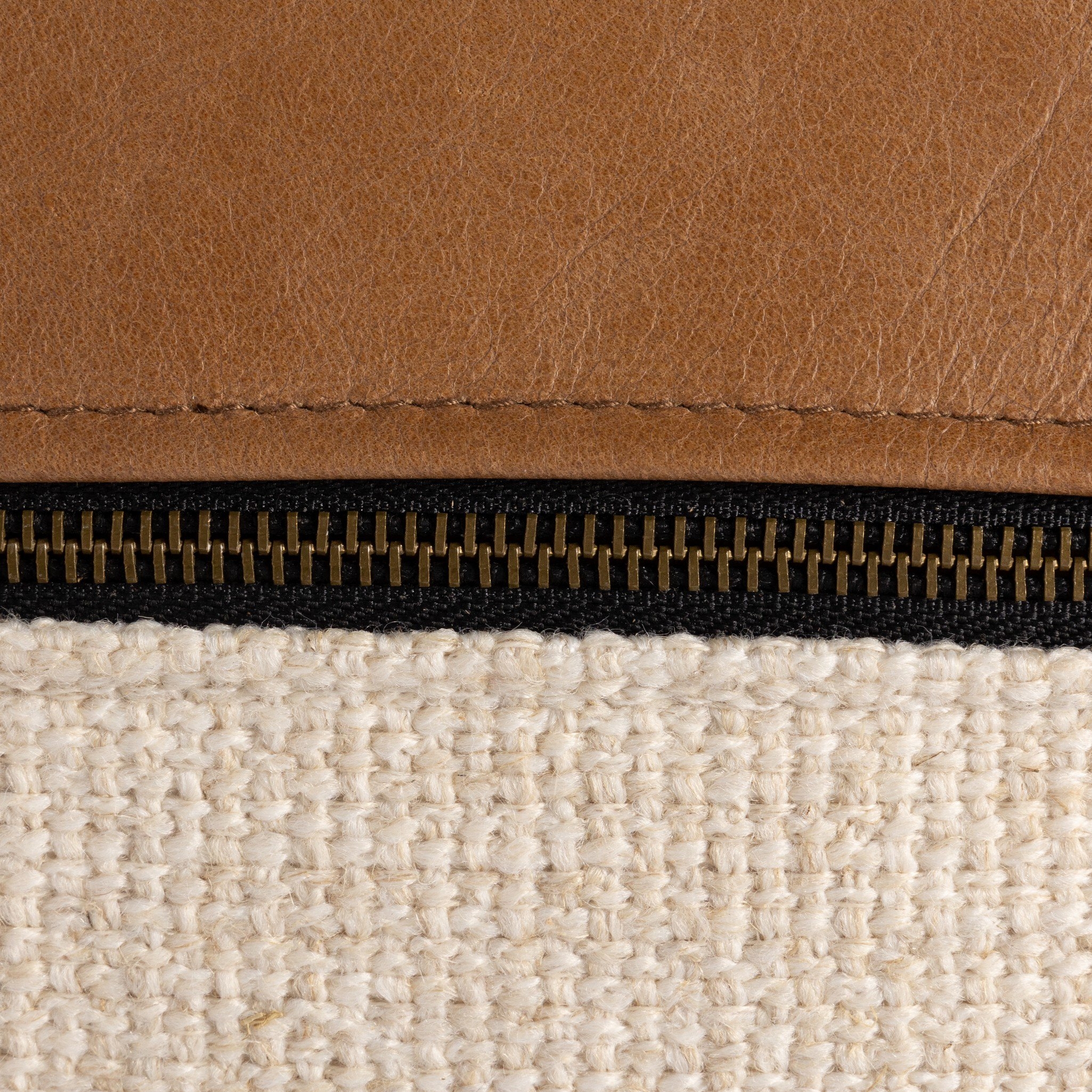 Leather & Linen Pillow - Sonoma Butterscotch - Image 3